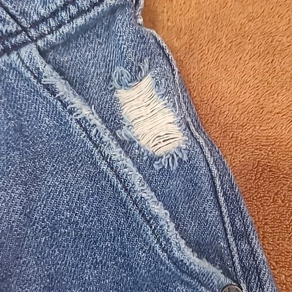 Free People Medium Wash Blue Button Fly High Rise Baggy Shorts Women's Size 4 - Picture 5 of 12